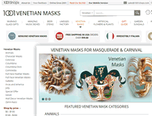 Tablet Screenshot of 1001venetianmasks.com